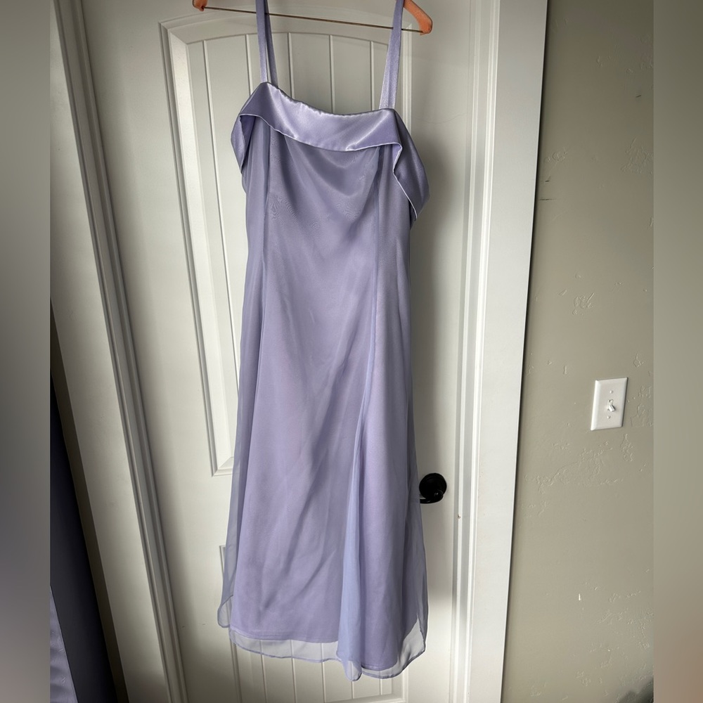 Smoky lavender dress.